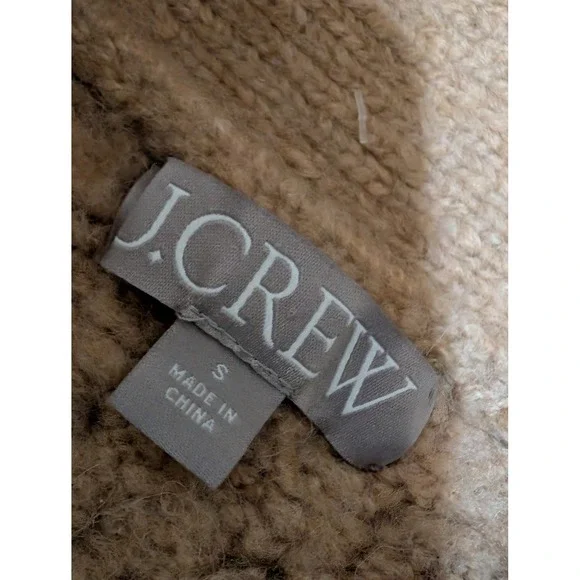 J. Crew Cable Knit Button Front Cardigan Sweater Tan Size S READ - Picture 3 of 5